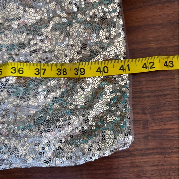 Rene Ruiz Gold Sequin Metallic One Shoulder Cocktail Dress Sz 14 NWT - Picture 11 of 12